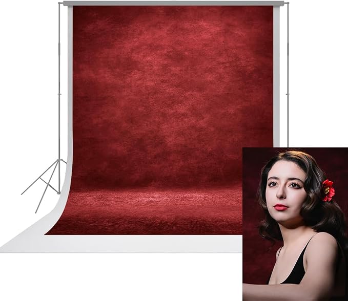 UrcTepics 8x10ft Red Abstract Photography Backdrop by UrcTepics