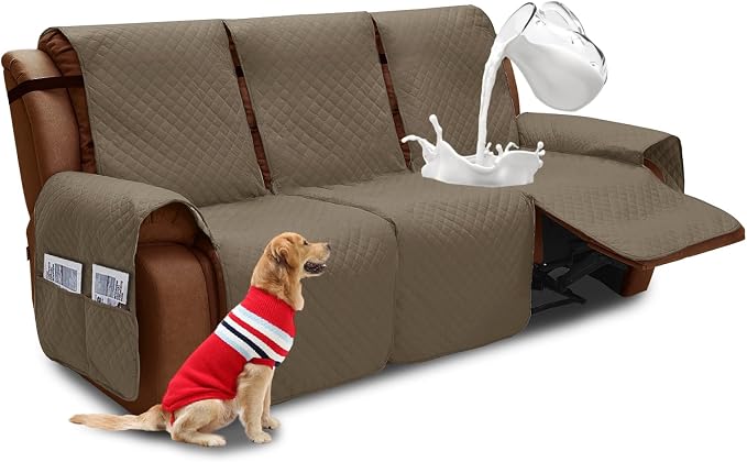 XINEAGE Water Resistant Recliner Cover, 3 seat Recliner Sofa Covers by XINEAGE