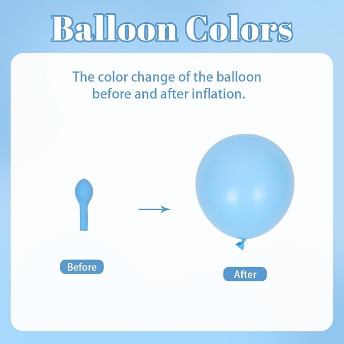 Awenztech 122pcs Light Blue Balloon Arch Kit, 18 12 10 5 inch Pastel Baby Blue - Image 6