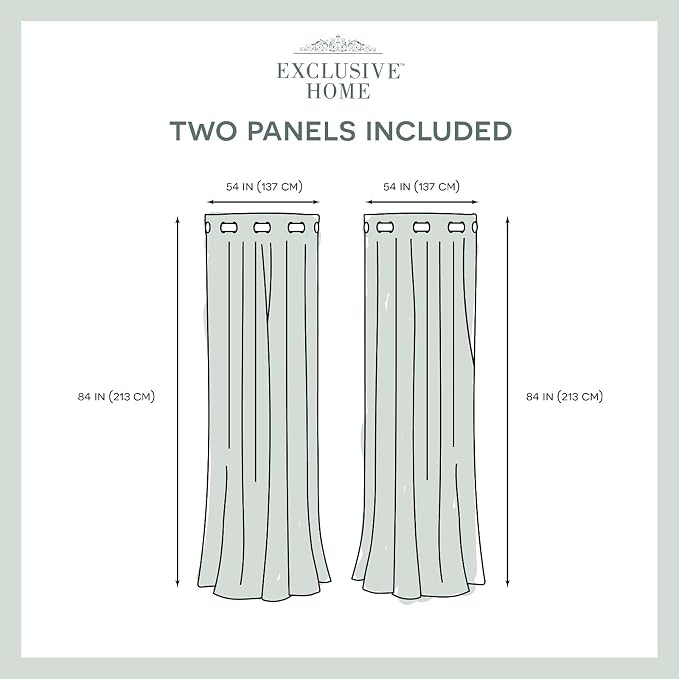 EXCLUSIVE HOME Chateau Striped Faux Silk Grommet Top Curtain Panel Pair - Image 5