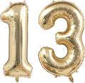 Light Gold 13 Number Balloons 40 Inch White Gold Giant 31 Foil Mylar Helium | by ANGEL+Q+HOUSE