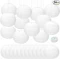 24 Packs White Paper Lanterns 10 Inch Chinese Japanese Hanging Paper Lanterns by MOTOTO