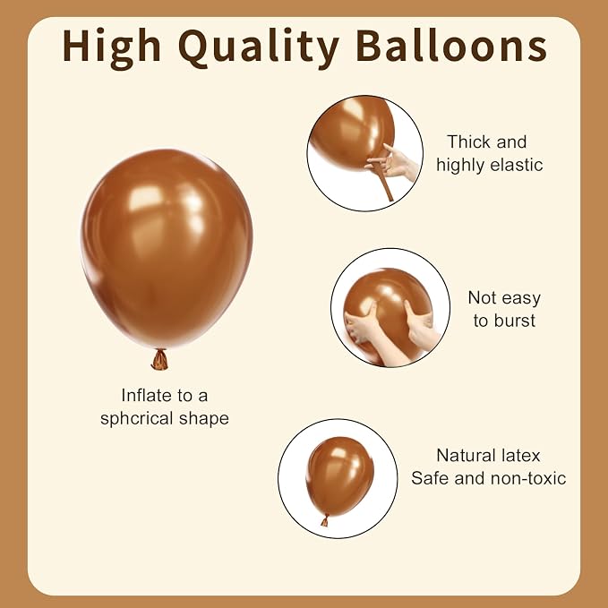 Brown Balloons, Tan Cocoa Coffee Beige Nude Latex Balloon - Image 3