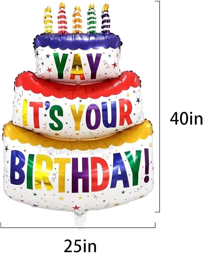 Happy Birthday Balloon Big 41" Foil Inflated Mylar Balloons - Image 2