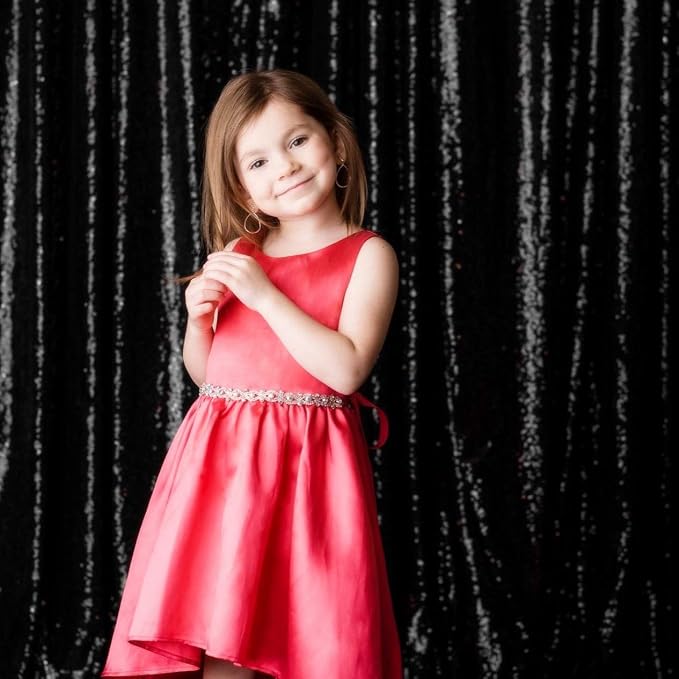 Eternal Beauty Black 3mm Sequin Backdrop 5x7 Ft - Image 4