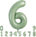 TONIFUL 40 Inch Sage Green Large Number 6 Balloon by TONIFUL