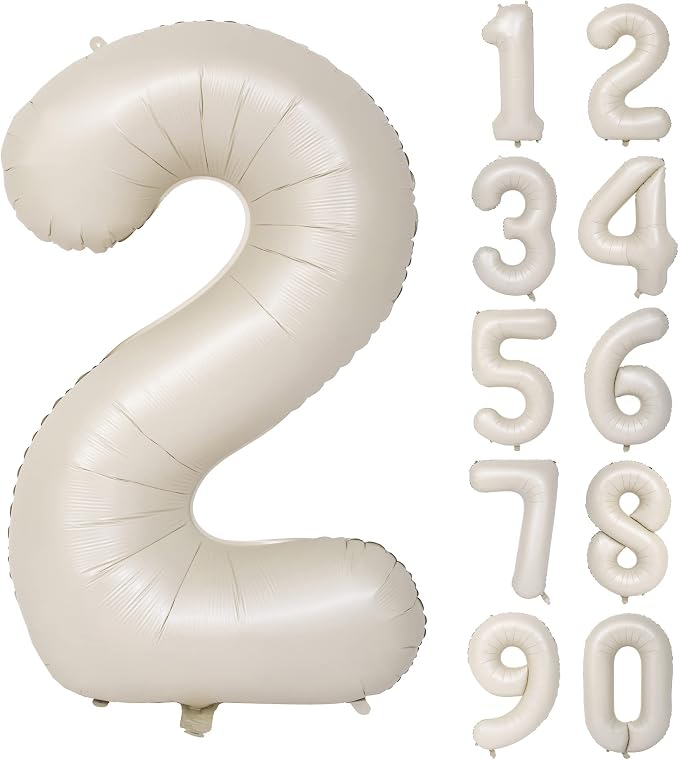 40 In Cream white Number Balloons Helium Foil Mylar Balloon Digital 2 | by Exquisitehighqualitypartydecorationstomeetyoureveryneed%EF%BC%81