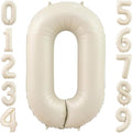 40 Inch Cream Foil Number 0 Balloon by TNCDJKPA