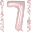 Light Pink Number 7 Balloon, 40 Inch Giant Mylar Number Balloons, Large Foil by AIQINHU