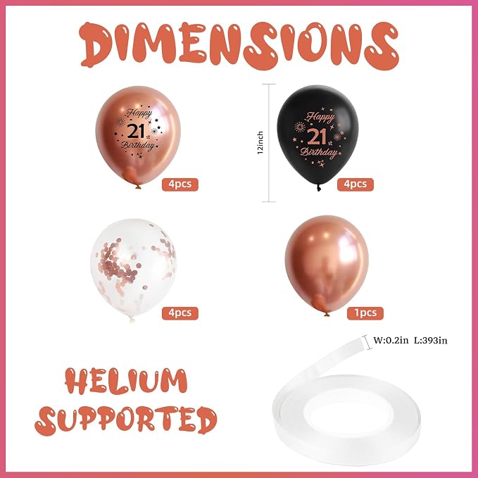 Rose Gold 16th Birthday Balloons - Image 2