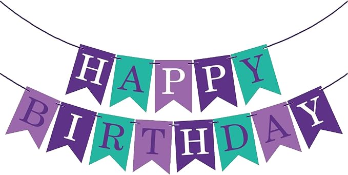 Purple Happy Birthday Banner Sign by BIEUFBJI