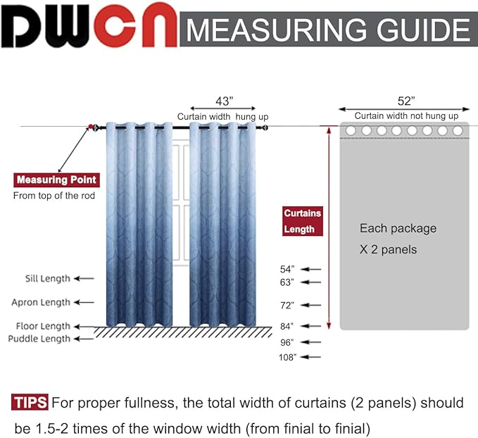 DWCN Ombre Blackout Curtains - Image 8