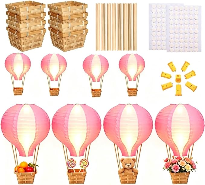 Palmhill 8 Sets 11.8" Hot Air Balloon Decorations Lanterns by Palmhill