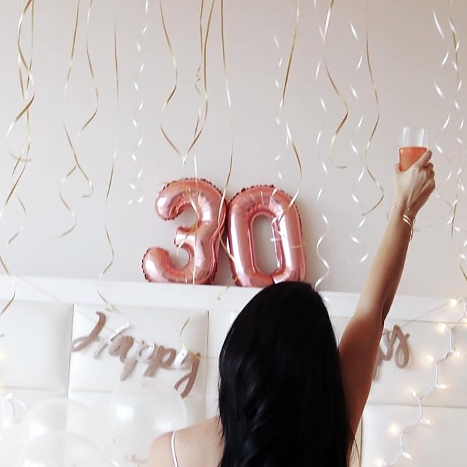 20 Pcs Rose Gold 16" Number Balloons 2 Sets 0-9 Foil Balloon Numbers Décor | - Image 4