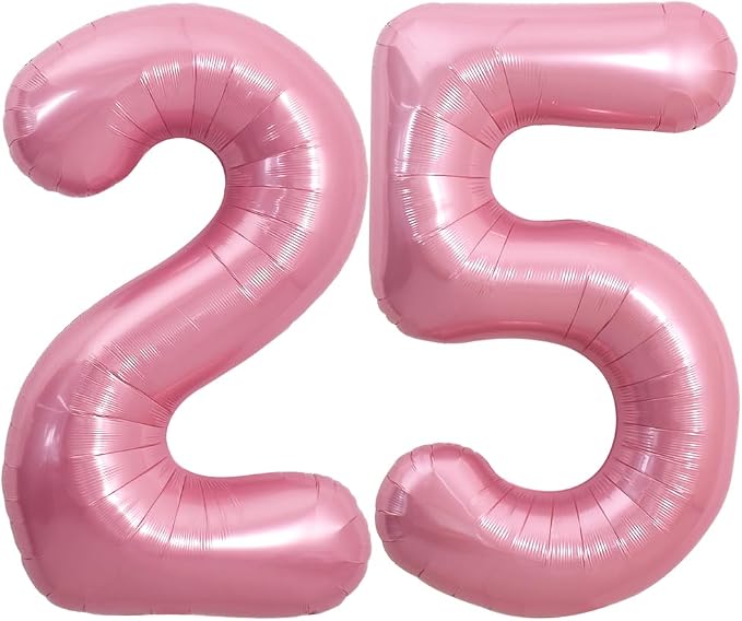 TONIFUL 40 Inch Pink Number 25 Balloon Large Foil 25th Birthday Decorations | by TONIFUL