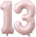 13th Birthday Balloons for Girls, Blush Pastel Pink Large Helium 13 Balloon by Froova