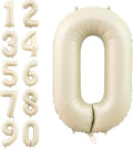 Number 0 Balloon Beige, 40 Inch Large Cream Foil 0 Helium Balloons by Dagelar