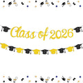 Class of 2026 Banner Graduation Decorations Class of 2026 Gold Glitter Congrats by Eostankr
