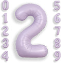 SUWEN 40 Inch Light Purple Lavender Big 2 Balloon Number Foil Helium 0-9 | 2nd by SUWEN