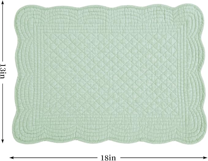 HOMBYS Quilted Placemats Set of 6 Washable-13x18 inches Rectangular Placemats - Image 2