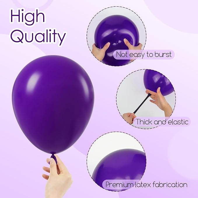 Dark Purple Balloons 12 inch, Baby Shower, Graduation, Anniversary, Birthday - Image 3