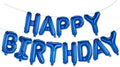 Happy Birthday Balloons Banner Blue 16 Inch Mylar Foil Letters by WESTGO