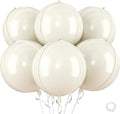 22 Inch Cream White Round Foil Balloons, Sphere Ball 4D Balloon, Large Cream by Saxuxu