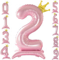 42 Inch Crown Pink Number Balloon, Number 2 Balloon by Eoopoon