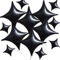 TONIFUL 30 Pcs Four Pointed Star Balloon 26In & 10In Black Foil Balloon | by TONIFUL