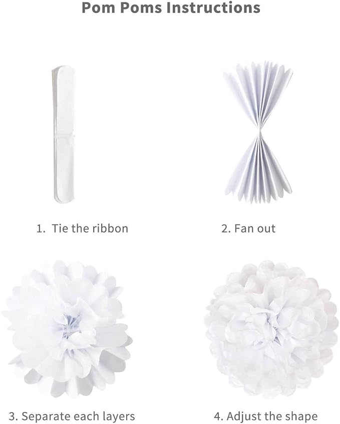 ANSOMO Pastel Tissue Paper Pom Poms Colorful Birthday Party Decorations | - Image 7