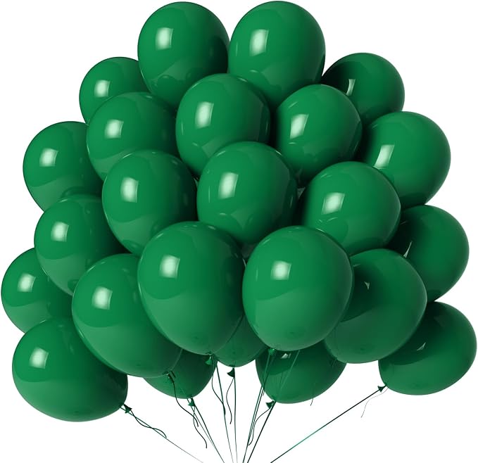 Dark Green Balloons 100 Pack 12 Inch Forest Green Extra Thick Latex Party by LYNSP