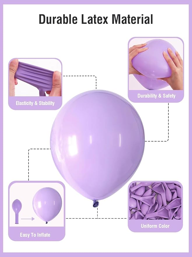 Pastel Balloons 12 Inch 60 Pcs Pastel Rainbow Light Pink Blue Green Purple - Image 3