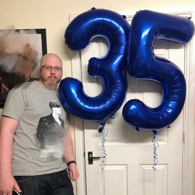 17 Balloon Numbers 40Inch for 17th Year Old Birthday Decorations, Dark Blue | - Image 3