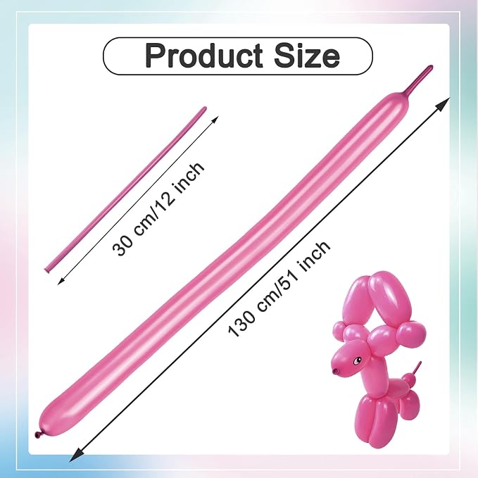 Rose Pink Long Balloons - Image 5