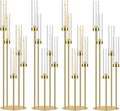 35in 4 Set Gold Candelabra Candle Centerpieces by MEISHAONV
