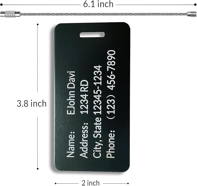 (5Pack) Custom Personalized Luggage Tags-Customized Unique tag for Suitcase Backpack Travel,Bags (Blue (3.8×2))