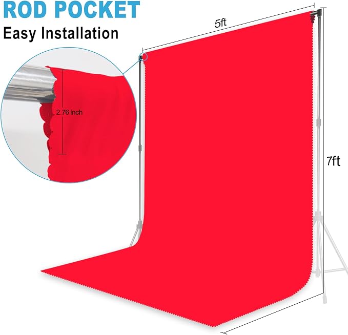 Red Photography Backdrop for Photoshoot, 5x7 FT | Versatile Studio Photo - Image 3