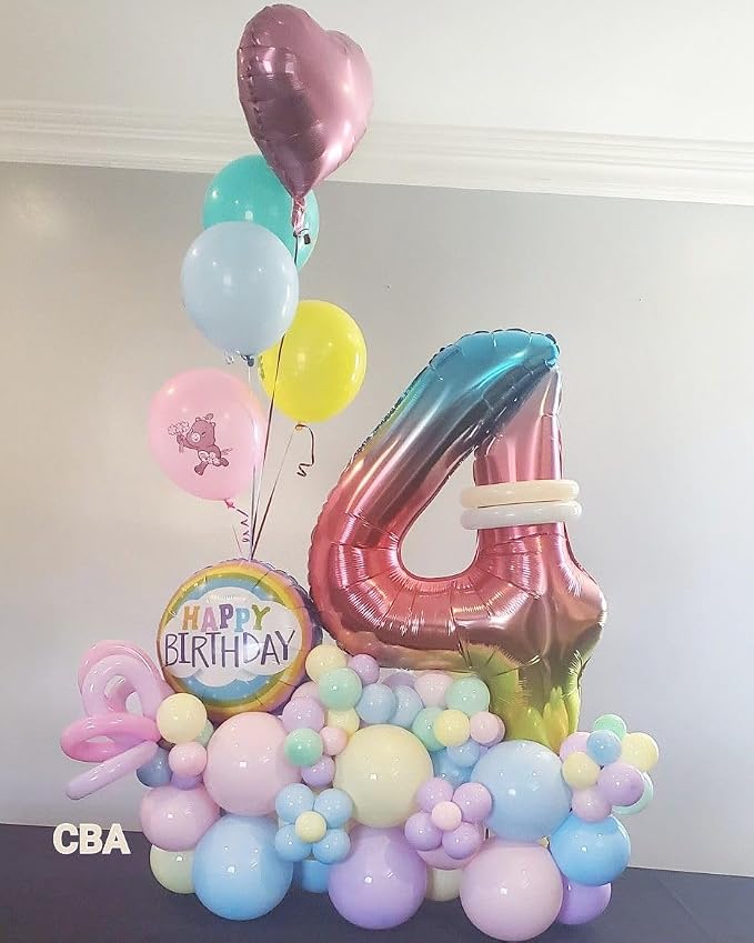 Number Balloons 40 Inch Pink Blue Purple 7 Balloon - Image 2