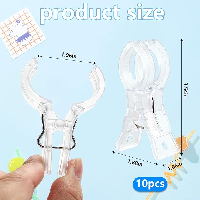 10 Pack Clear Plastic Balloon Arch Clips Spring Clamps Backdrop Balloon Garland - Image 2