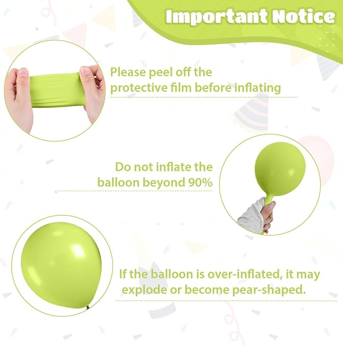 Green Orange Black Balloons, 12 Inch Fruit Green Orange Teal Black Confetti - Image 3