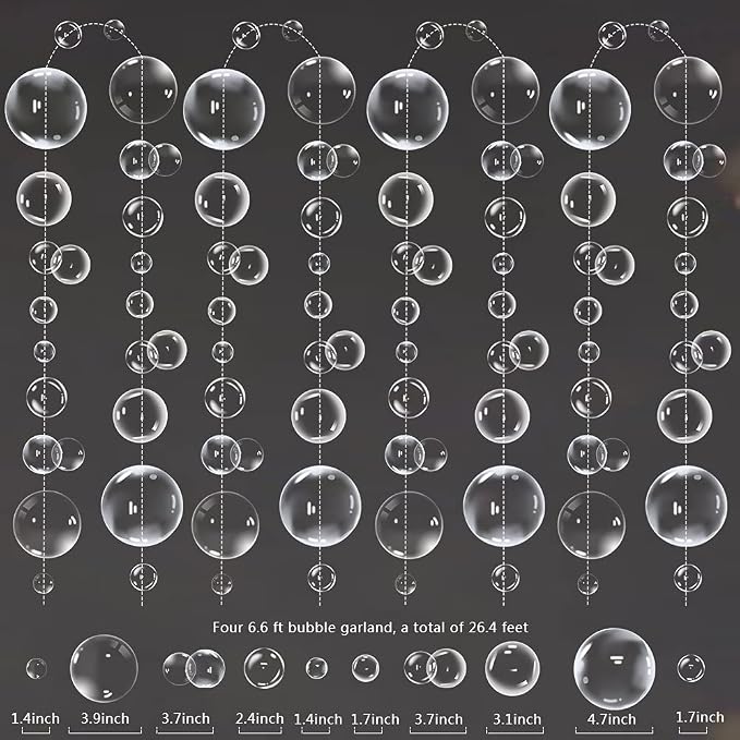 Transparent Bubble Garlands Party Streamers Mermaid Party Decoration, Hanging - Image 2