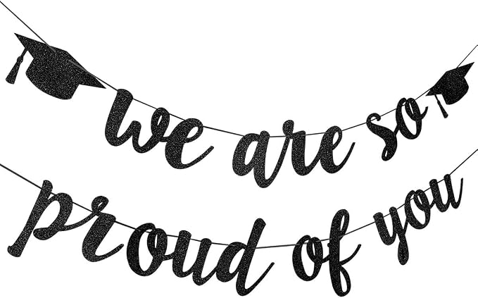 2026 Graduation Banner Party Decorations Black We Are So Proud of You - Image 2