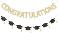 Pre Strung Congratulations Decorations Banner Gold Glitter Congratulation 2026 by FHGG