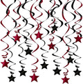 Burgundy Black Hanging Swirl Decorations 32ct by PARTVON
