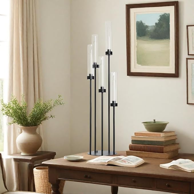 39.8''Matte Black Candle Holder - Image 4
