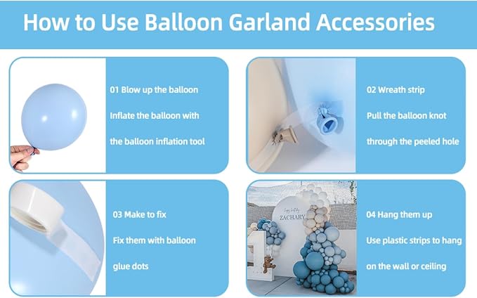 Dusty Blue Balloon Garland Kit - Image 7