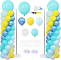 Blue and Yellow Balloon Column Kit Set of 2, Balloon Tower | 102Pcs Blue Yellow by ZyloonDecoration