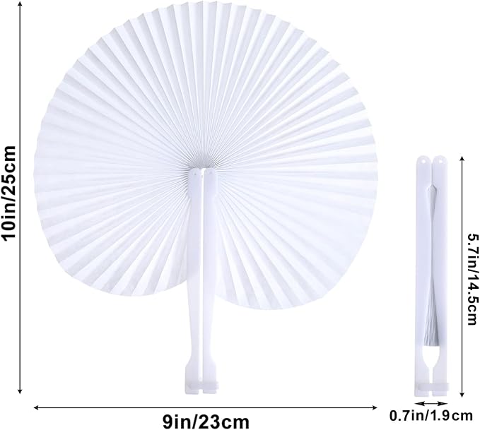 Yaegoo 60 PCS Folding Paper Fans, Folding Handheld Fans - Image 2