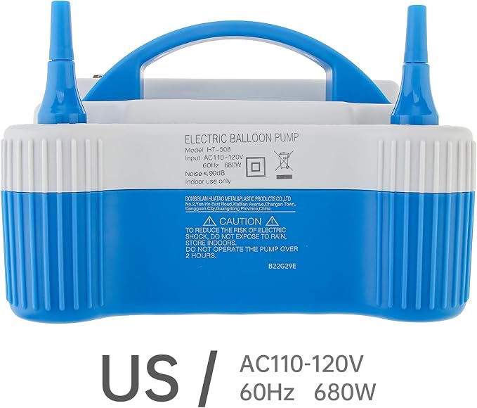 Portable Dual Nozzle Blue White 110V 700W Electric Balloon Blower Pump - Image 2