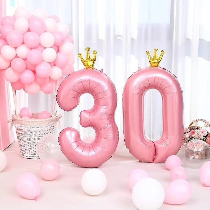 40 inch Pink Number 0 Balloon - Image 4